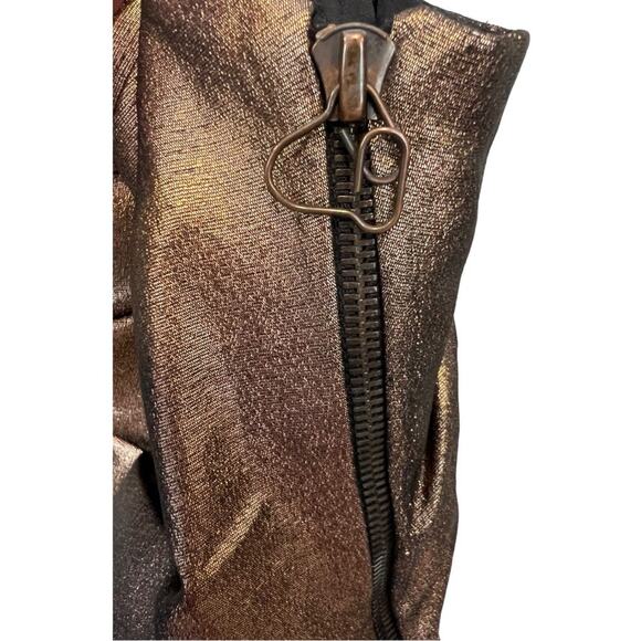 ROBERT RODRIGUEZ Metallic Mini Cocktail Dress One Shoulder Sheath Bronze Size 0 - Picture 7 of 16